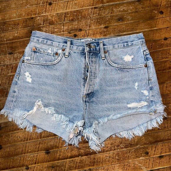 Agolde Parker cutoff raw hem size 26 normcore designer shorts - Picture 3 of 6